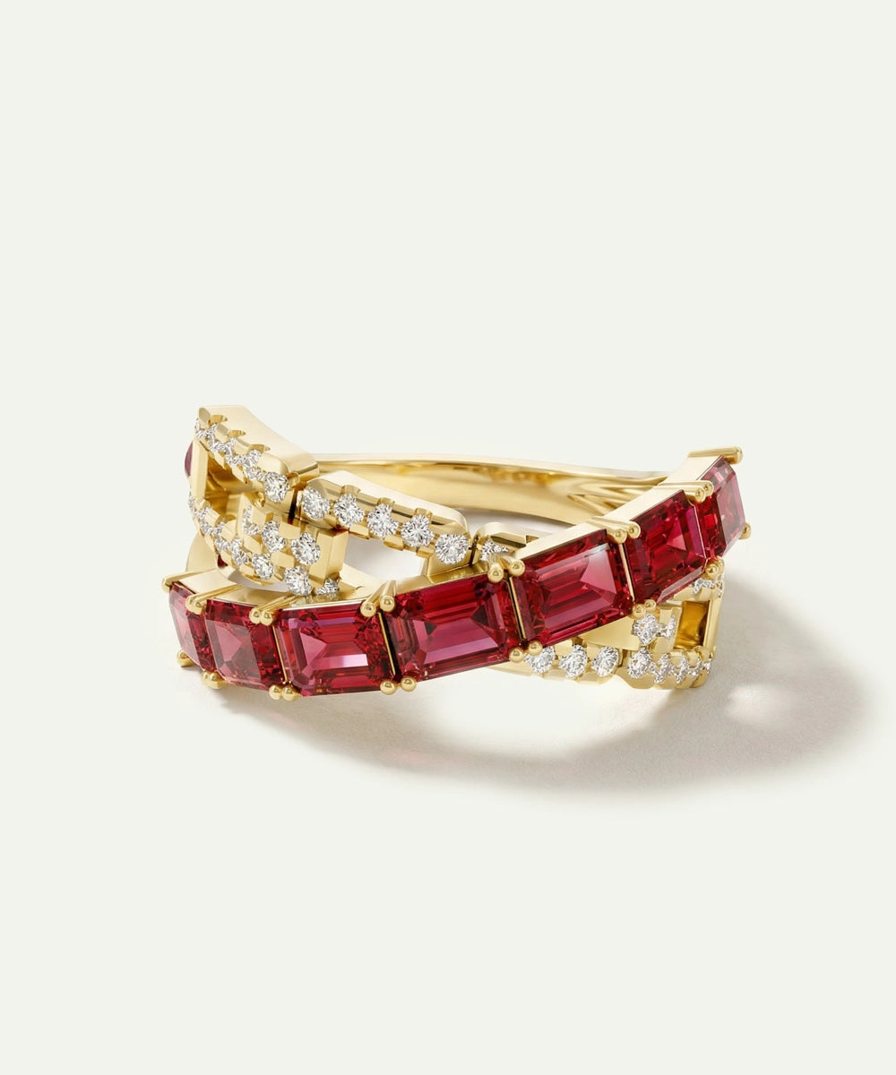 Aanika V. Ruby & Diamond Multi Stones Band - 1.90 Ct. T.W.