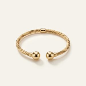 Oroventi Twisted Open Cuff Bangle